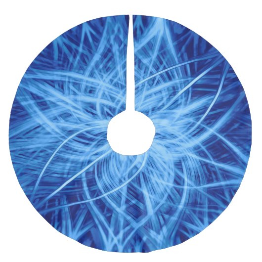 Jupon De Sapin En Polyester Brossé Fleur bleue Abstraite (Devant)