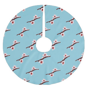 Jupon De Sapin En Polyester Brossé Fleur de cerisier, Sakura, motif floral rose