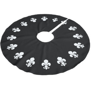 Jupon De Sapin En Polyester Brossé Fleur De Lis Noir