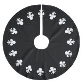 Jupon De Sapin En Polyester Brossé Fleur De Lis Noir (Devant)