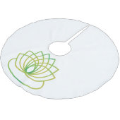 Jupon De Sapin En Polyester Brossé Fleur de lotus vert et jaune (Angle)