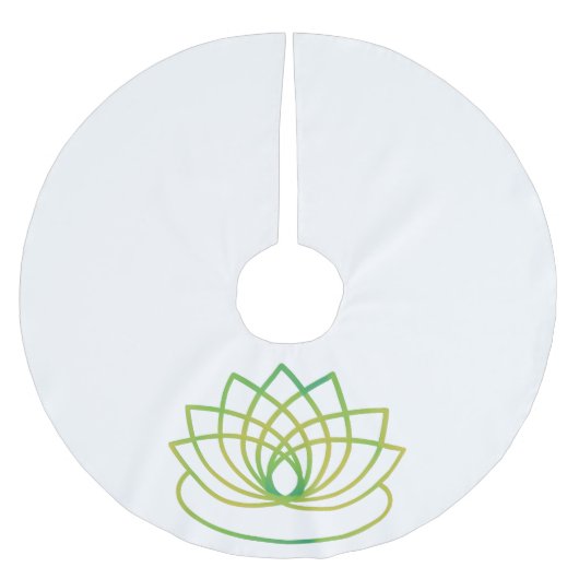 Jupon De Sapin En Polyester Brossé Fleur de lotus vert et jaune (Devant)
