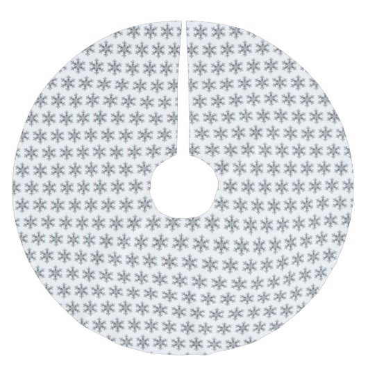 Jupon De Sapin En Polyester Brossé Fleur de neige (Devant)