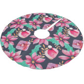 Jupon De Sapin En Polyester Brossé Fleur de Noël (Angle)