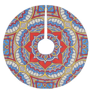 Jupon De Sapin En Polyester Brossé Fleur ethnique, motif bohème sans soudure.