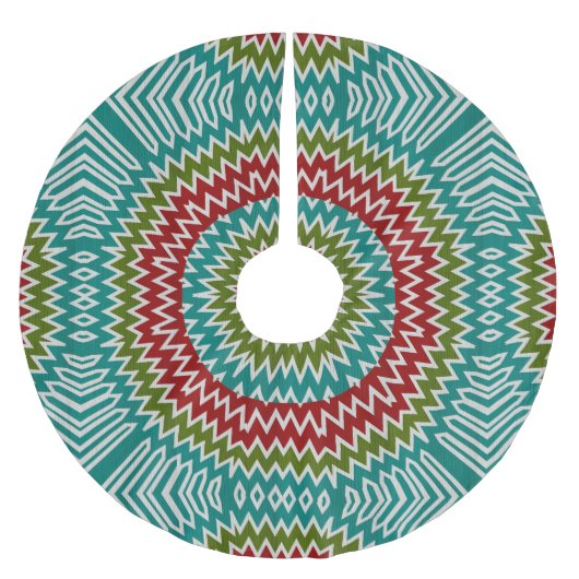 Jupon De Sapin En Polyester Brossé Fleur mandalaic hypnotique (Devant)