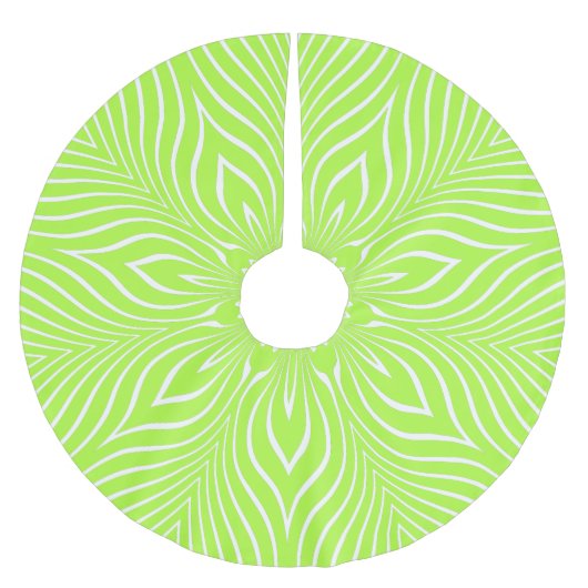 Jupon De Sapin En Polyester Brossé Fleur rayée verte et blanche de chaux (Devant)