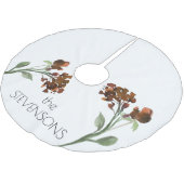 Jupon De Sapin En Polyester Brossé Fleur sauvage | Terracotta Orange Bohemian Custom (Angle)