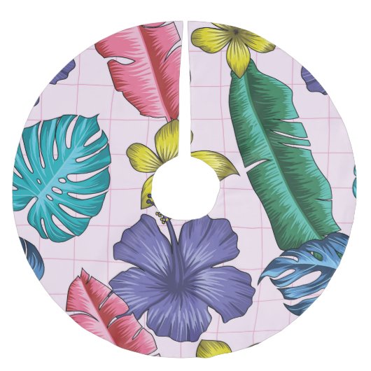 Jupon De Sapin En Polyester Brossé Fleur tropicale : motif feuille sans soudure (Devant)