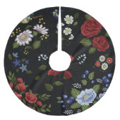 Jupon De Sapin En Polyester Brossé Fleurs (Devant)