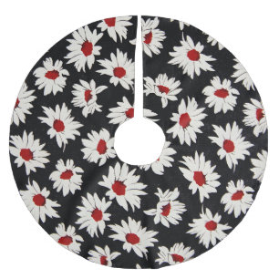 Jupon De Sapin En Polyester Brossé Fleurs Abstraites, motif d'aquarelle d'art.
