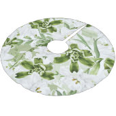 Jupon De Sapin En Polyester Brossé Fleurs aquarelle blanche 2 (Angle)