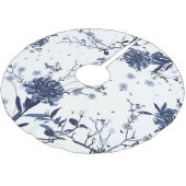 Jupon De Sapin En Polyester Brossé Fleurs bleues (Angle)