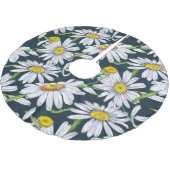 Jupon De Sapin En Polyester Brossé Fleurs chamomiles : Aquarelle bleu foncé. (Angle)