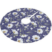 Jupon De Sapin En Polyester Brossé Fleurs d'aquarelle blanche (Angle)