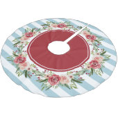 Jupon De Sapin En Polyester Brossé Fleurs d'aquarelle modernes Noël (Angle)