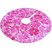 Jupon De Sapin En Polyester Brossé Fleurs d'aquarelle rose délicates (Angle)