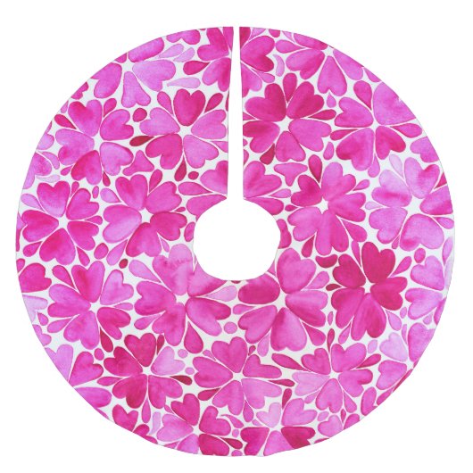Jupon De Sapin En Polyester Brossé Fleurs d'aquarelle rose délicates (Devant)