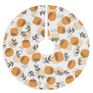 Jupon De Sapin En Polyester Brossé Fleurs d'art populaire style scandinave