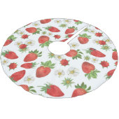 Jupon De Sapin En Polyester Brossé Fleurs de fraises : Aquarelle Art sans fil (Angle)