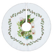 Jupon De Sapin En Polyester Brossé Fleurs de Noël (Devant)