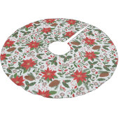 Jupon De Sapin En Polyester Brossé Fleurs de Noël (Angle)
