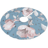 Jupon De Sapin En Polyester Brossé Fleurs de printemps, feuille, design transparent (Angle)