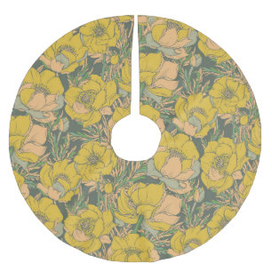Jupon De Sapin En Polyester Brossé Fleurs de Trollius Graphiques
