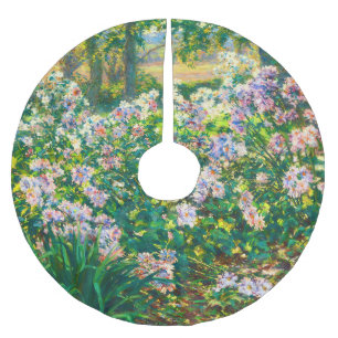 Jupon De Sapin En Polyester Brossé Fleurs jolies vintages Illustration Fleurs blanche