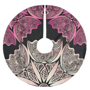 Jupon De Sapin En Polyester Brossé Fleurs motif de la nature, illustration vintage.