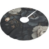 Jupon De Sapin En Polyester Brossé Fleurs noires et blanches (Angle)