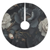 Jupon De Sapin En Polyester Brossé Fleurs noires et blanches (Devant)