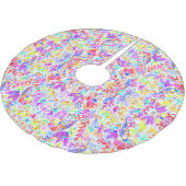 Jupon De Sapin En Polyester Brossé Fleurs pastel abstraites (Angle)