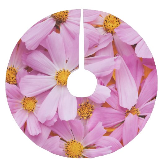 Jupon De Sapin En Polyester Brossé Fleurs roses (Devant)