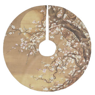 Jupon De Sapin En Polyester Brossé Fleurs vintages de prunes japonaises au clair de l