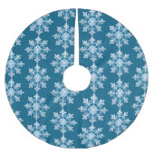 Jupon De Sapin En Polyester Brossé Flocon de neige bleu clair en teck (Devant)