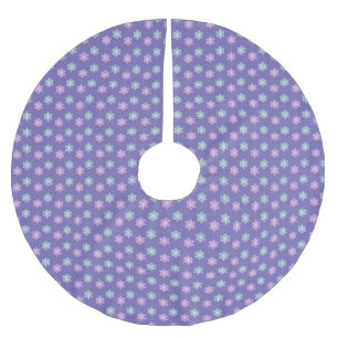 Jupon De Sapin En Polyester Brossé Flocon de neige bleu et pourpre hiver/Noël