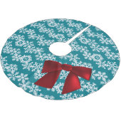 Jupon De Sapin En Polyester Brossé Flocon de neige turquoise Jupe de sapin de Noël de (Angle)