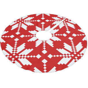 Jupon De Sapin En Polyester Brossé Flocon de Noël Motif de Noël