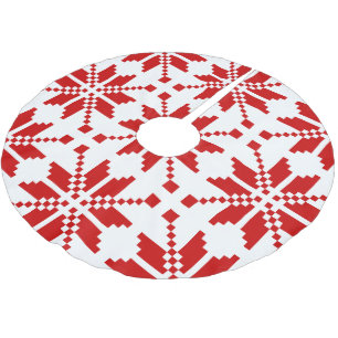 Jupon De Sapin En Polyester Brossé Flocon de Noël Motif de Noël