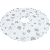 Jupon De Sapin En Polyester Brossé Flocons d'Argent (Angle)