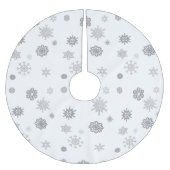 Jupon De Sapin En Polyester Brossé Flocons d'Argent (Devant)