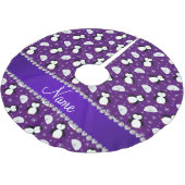 Jupon De Sapin En Polyester Brossé Flocons de neige pourpres nommés faits sur (Angle)