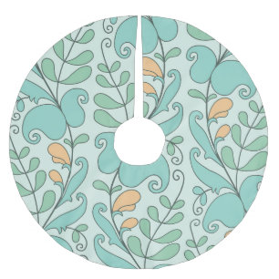 Jupon De Sapin En Polyester Brossé Floral Abstrait : Motif Vintage sans fil