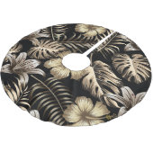 Jupon De Sapin En Polyester Brossé Floral Motif sans couture avec Feuilles. (Angle)