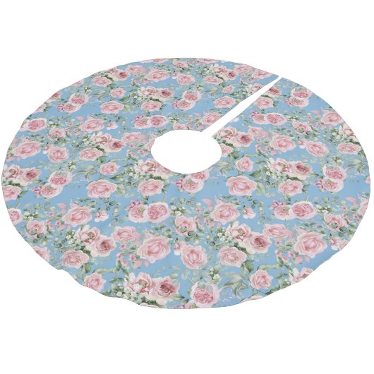 Jupon De Sapin En Polyester Brossé Floral rose (Angle)