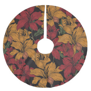 Jupon De Sapin En Polyester Brossé Floral Tropical, Beau Motif sans couture.