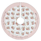 Jupon De Sapin En Polyester Brossé Floral Violins Gold Music Notes Noël (Devant)