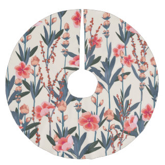Jupon De Sapin En Polyester Brossé Florales de jardin : Vintage botanique tropical