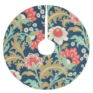 Jupon De Sapin En Polyester Brossé Flore colorée Folk : Main tirée